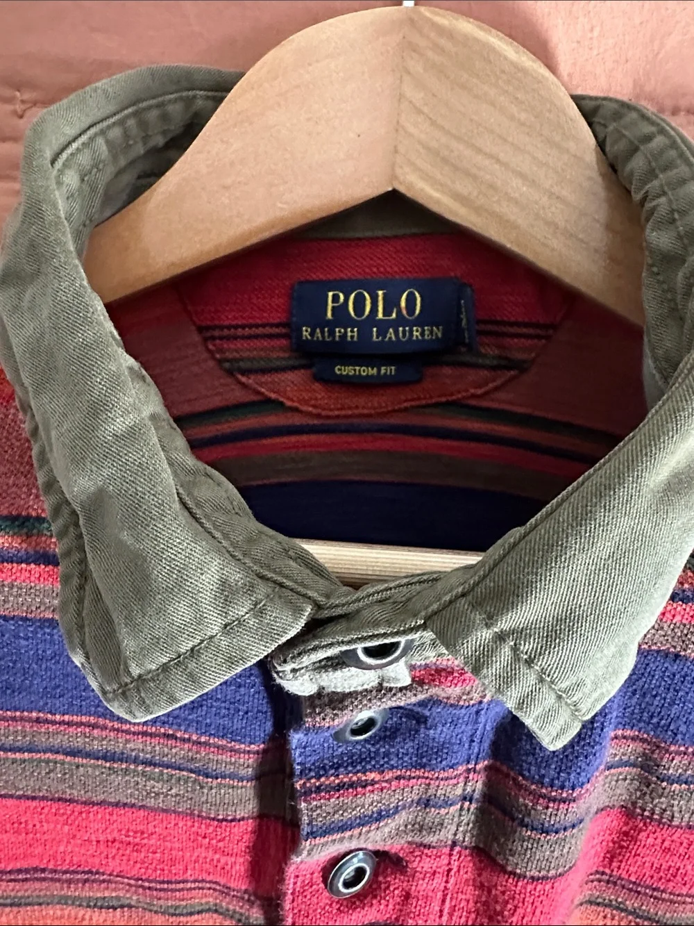 Polo by Ralph Lauren Pink, Blue & Green Striped Short-Sleeve Polo
